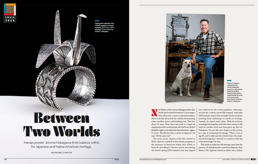 Front 2 pages of the article "Between Two Worlds" to read: https://cdn.shopify.com/s/files/1/0835/7406/3402/files/NakagawaJerome_NativeAmericanArt.pdf?v=1785938620